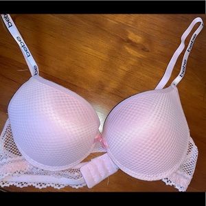 Bebe Push-Up Lace Pink Bra 34B